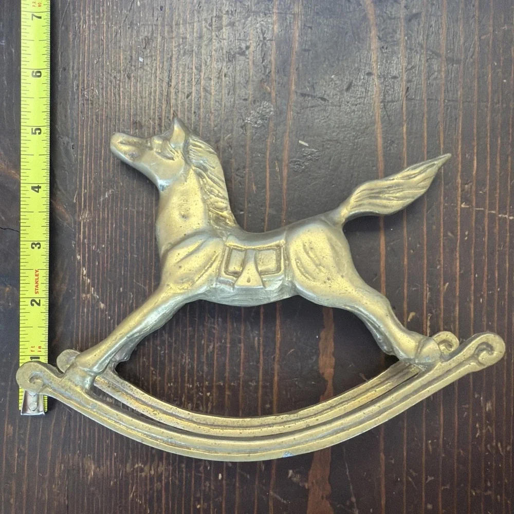 Brass Rocking Horse Sculpture